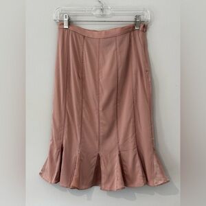 DKNY silk blend women’s skirt gorgeous a-line skirt with flair size 2 blush pink